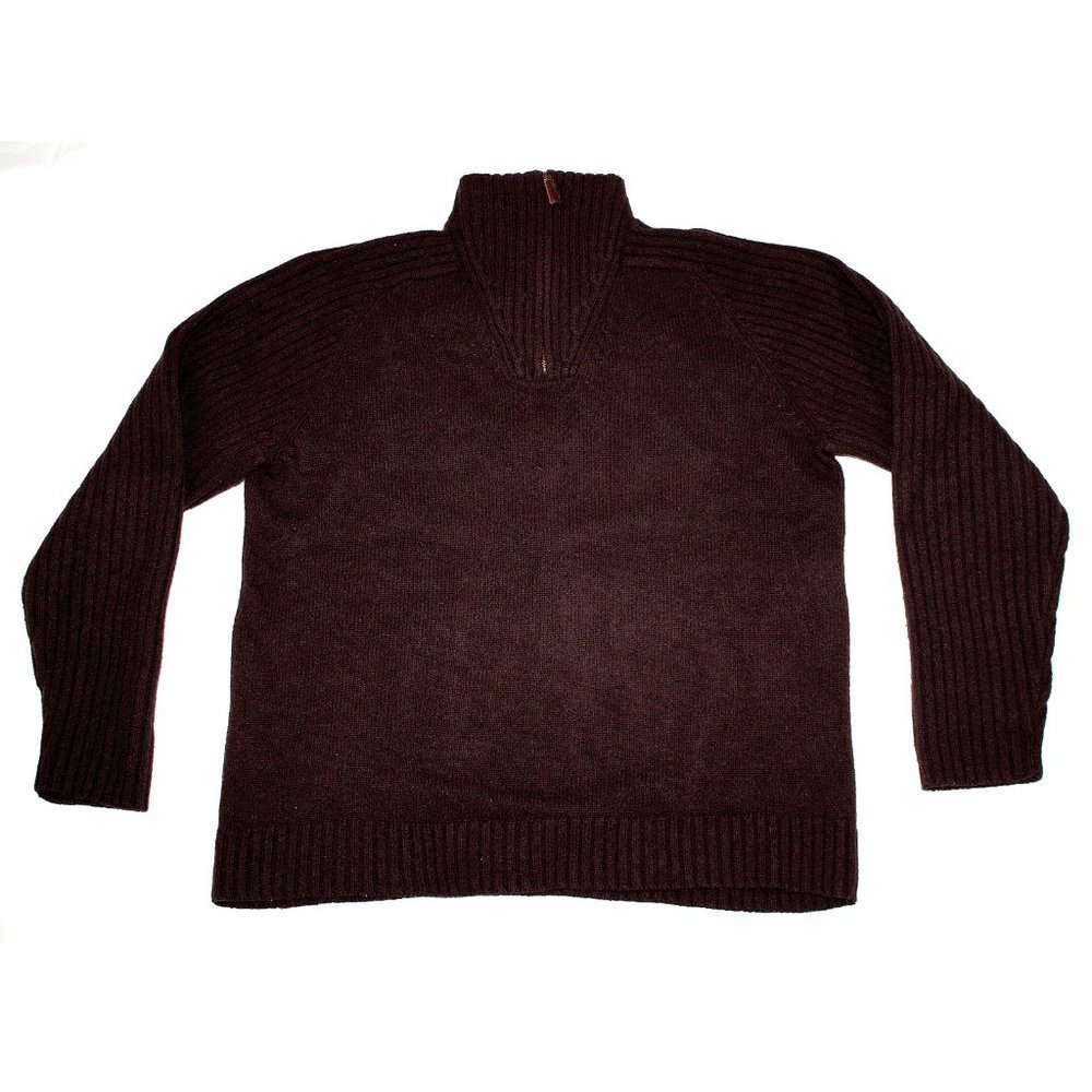 Newton Trading Co Women's Lambs Wool Mock Neck‎ Zip Vintage Sweater Size Large